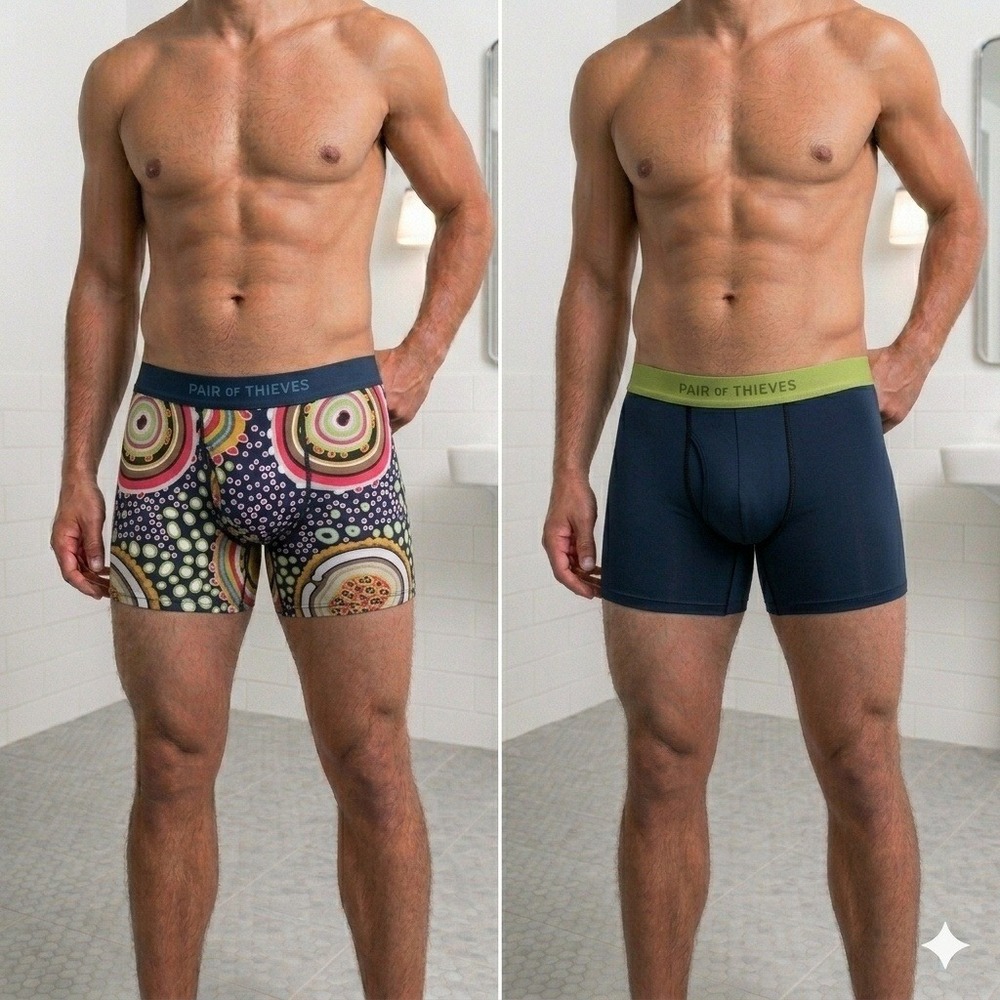 Pair of Thieves Hustle Boxer Briefs Cell Out Medium Print & Blue (2) Pack *NEW*